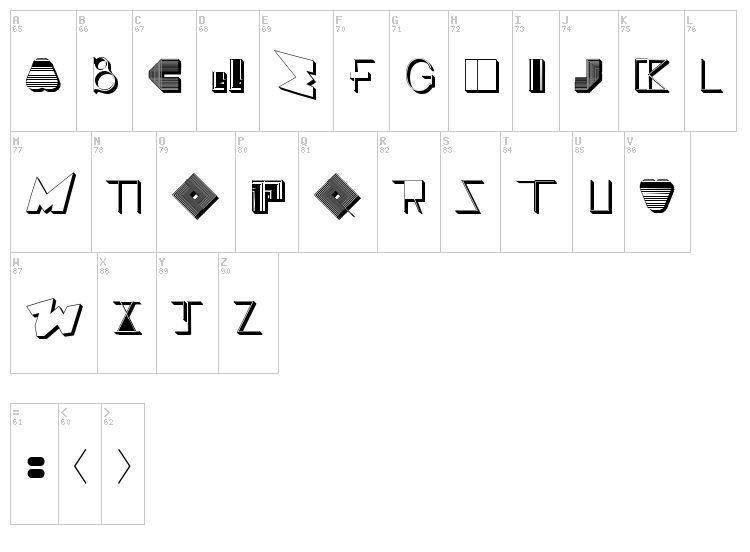 Boss M font map